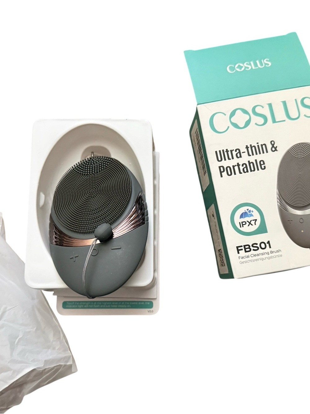 COSLUS FBS01 Ultra-Thin Portable Facial Cleansing Brush - Gray